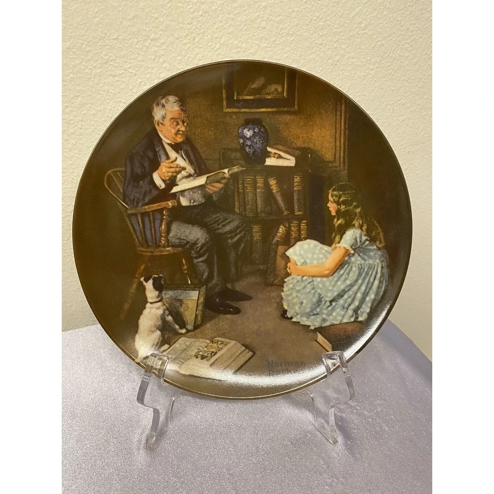 1984 Knowles THE STORYTELLER Norman ROCKWELL HERITAGE Collector Plate # 7553R